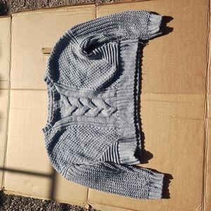 Garage Gray Cable Knit Sweater